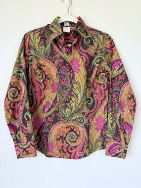 Craig Taylor Mia Paisley Shirt XS 100% Egyptian Cotton USA Made